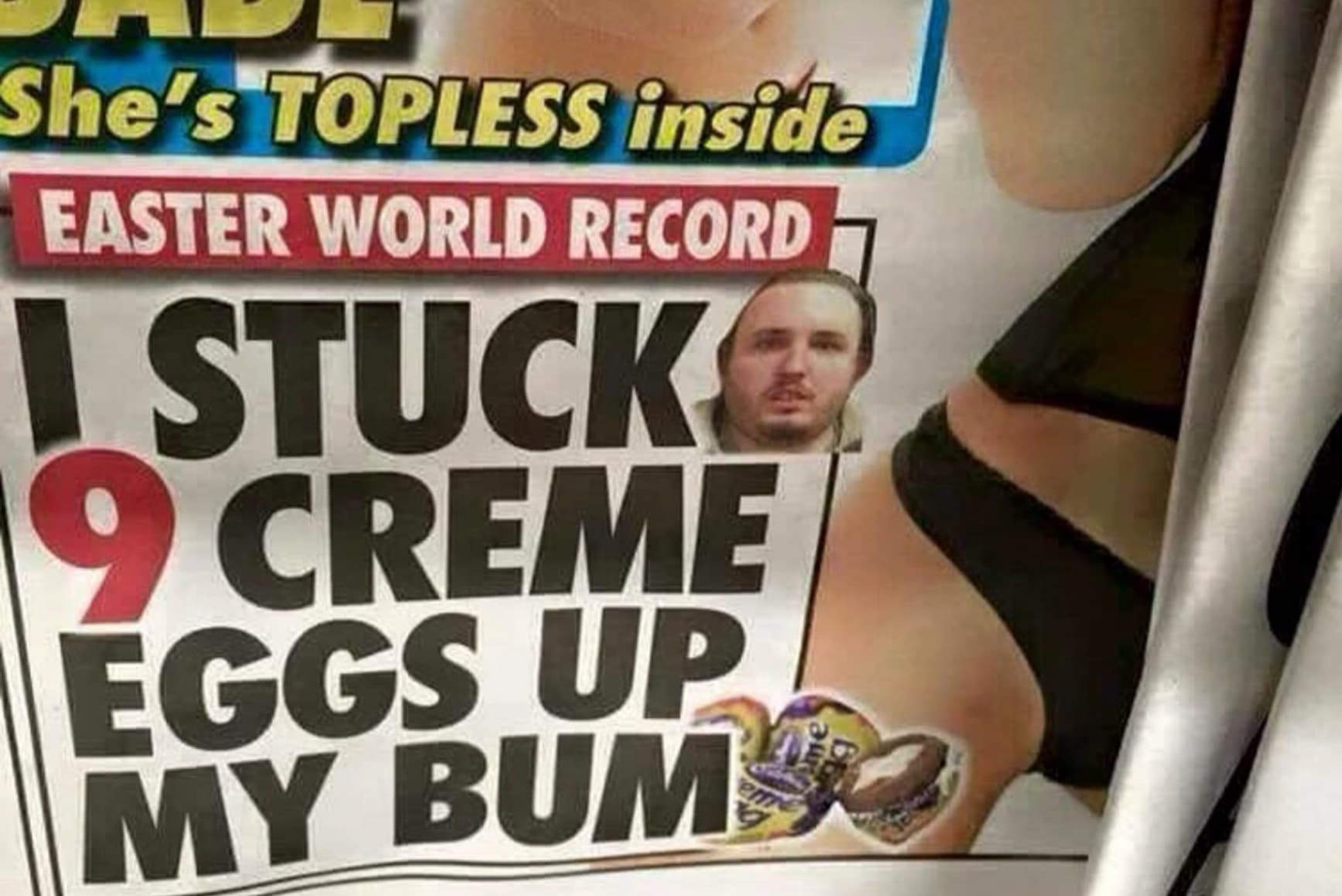 brassiere - She's Topless inside Easter World Record I Stuck 9 Creme Eggs Up My Bum